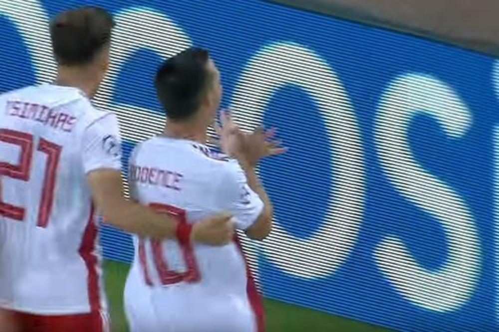 ALBANSKI ORAO IGRAČA OLIMPIJAKOSA USRED GRČKE: Fudbaler slavio gol na provokativan način ispred braće Delija!