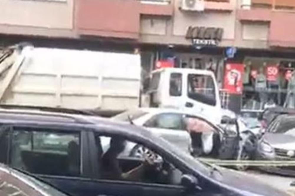 IMA POVREĐENIH U STRAVIČNOJ NESREĆI! Kamionu otkazale KOČNICE pa se zakucao u 9 automobila! (VIDEO)