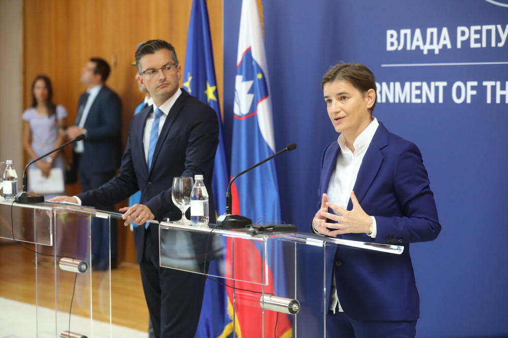 SLOVENIJA NIKADA NIJE UCENJIVALA SRBIJU! Ana Brnabić i Marjan Šarec OČI U OČI u Palati Srbija (FOTO)
