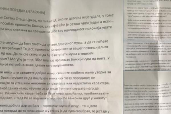 OVA PORUKA JE DELJENA U JEDNOJ CRKVI U SRBIJI: U njoj se žene UŽASNO PONIŽAVAJU!