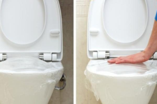 STAVIO JE OBIČNU FOLIJU PREKO WC ŠOLJE! Rezultat je FENOMENALAN! (FOTO)