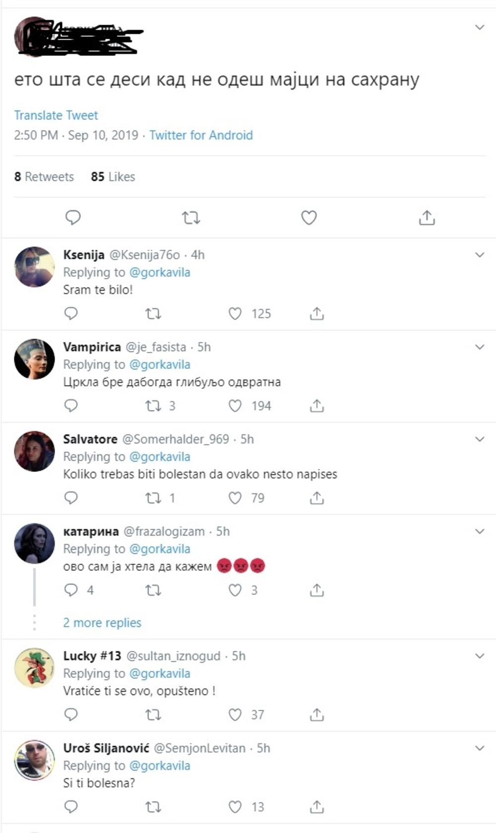 Sraman tvit i odgovori na isti  