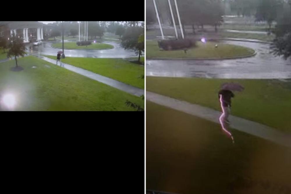 KAMERA SNIMILA KAKO ČOVEKA UDARA GROM: Pobegao je glavom bez obzira KAD JE SHVATIO DA JE ŽIV (VIDEO)