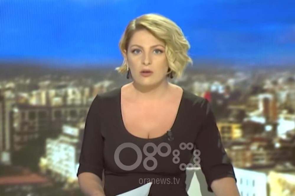 STRAH JOJ SE VIDEO U OČIMA! Dok je albanska voditeljka bila u PROGRAMU UŽIVO, tlo je počelo da podrhtava (VIDEO)