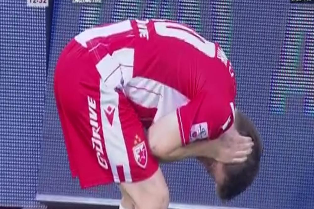 UMALO HOROR NA DERBIJU: Marku Marinu pukao topovski udar pored glave! Samo se uhvatio za nju i savio dole!