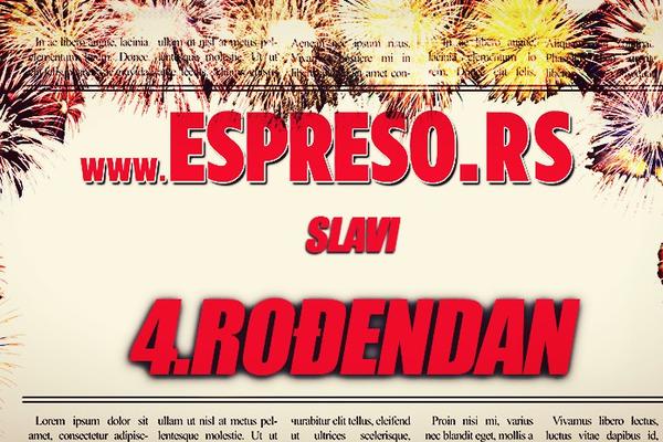 NEKA ČESTITA KO HOĆE: Espreso.co.rs danas slavi četvrti rođendan