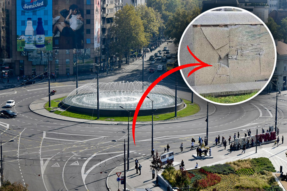 FONTANA NA SLAVIJI JE NAPRSLA! Noćas se desio HAOS, sve je POLUPANO! (FOTO)