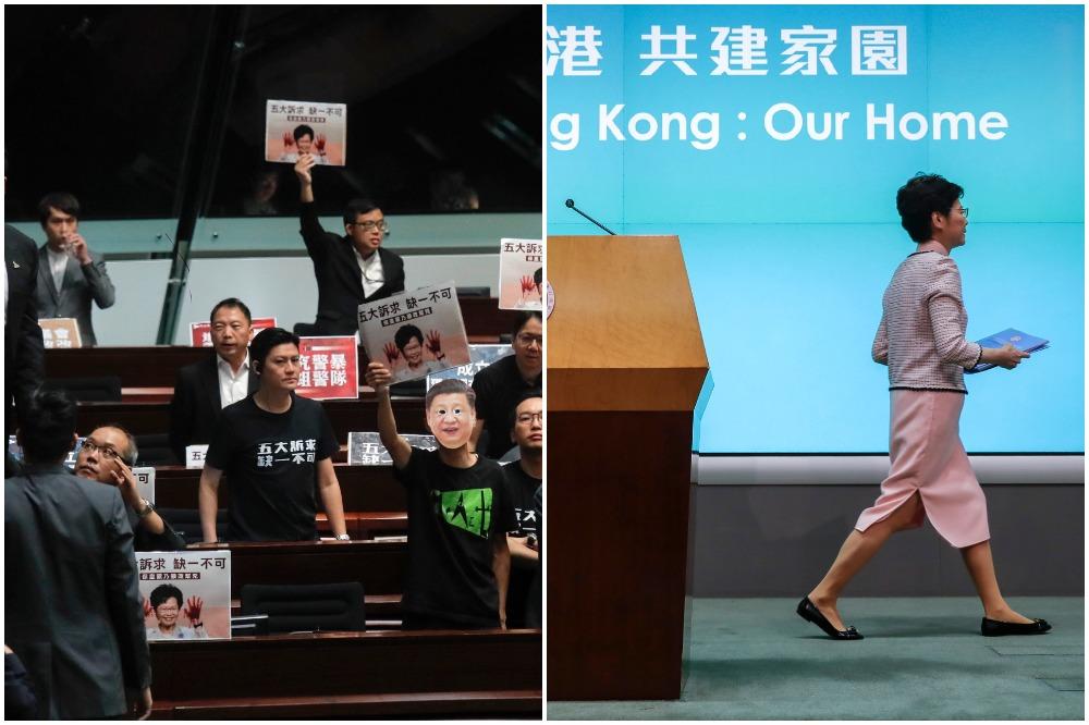 NAJOMRAŽENIJA ŽENA U HONGKONGU: Dok je govorila u parlamentu, OPOZICIJA DIVLJALA! U sve se umešala i AMERIKA
