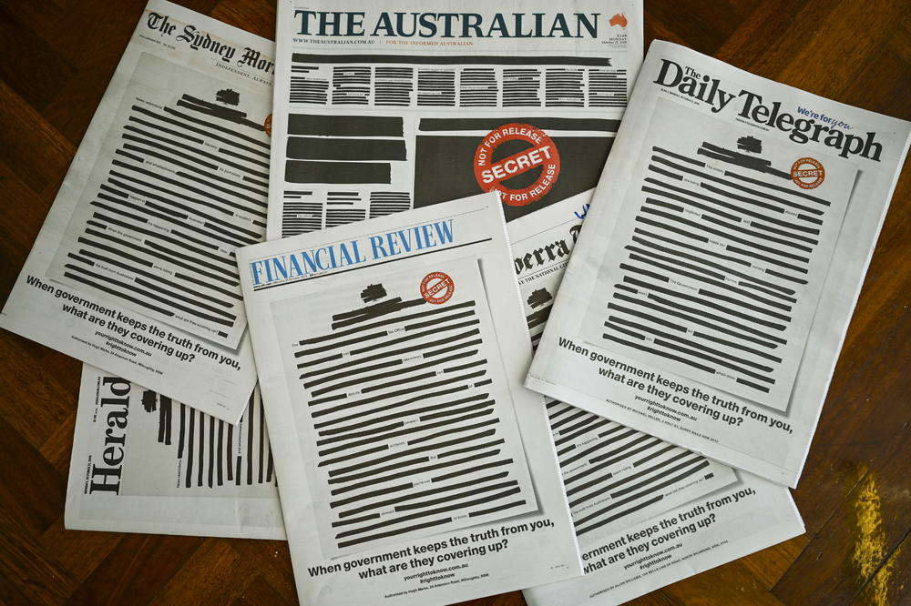 DANAS SU SVE NOVINE U AUSTRALIJI IZAŠLE SA CENZURISANIM NASLOVNICAMA: Medijske kuće stale u zaštitu UZBUNJIVAČA