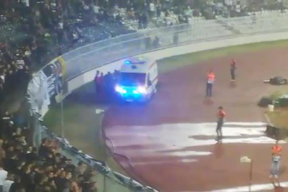 HITNA POMOĆ INTERVENISALA U HUMSKOJ: Pod rotacijom stigli do južne tribine da ukažu pomoć!