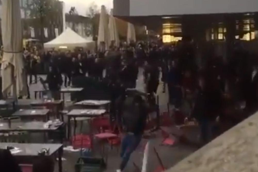 STRAVIČNA TUČA PRED MEČ LIGE EVROPE: Delije im nisu napravile problem, a ovi divljaci nisu birali sredstva!