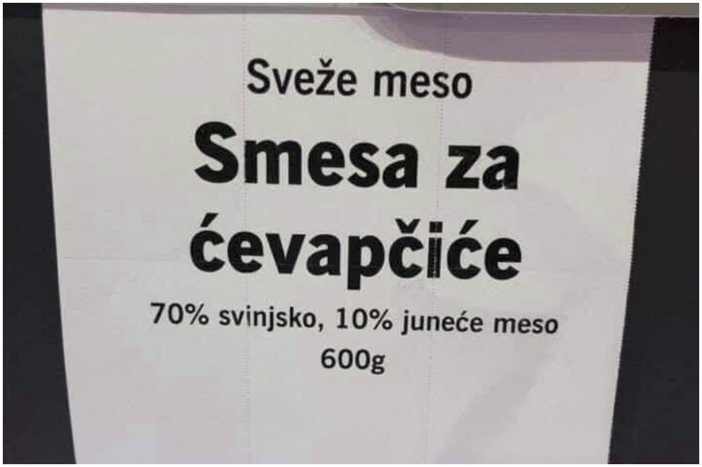 SMESA ZA ĆEVAPE IMA 70 ODSTO SVINJETINE, 10 ODSTO JUNETINE: Misterija je šta ima u preostalih 20 ODSTO
