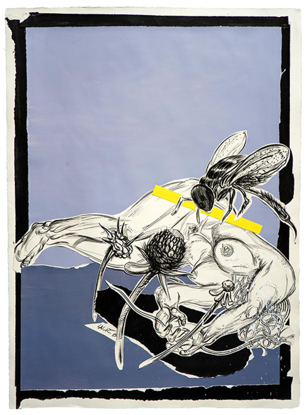 Stanje urgentnosti, 107x79 cm, ugalj, grafit, akril na papiru, 2019.