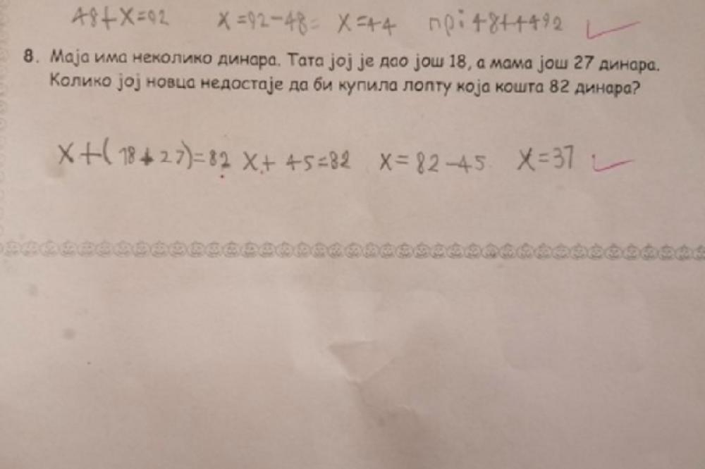 POJAVILA SE LAVINA KOMENTARA! Haos na društvenim mrežama zbog zadatka iz matematike za drugi razred!