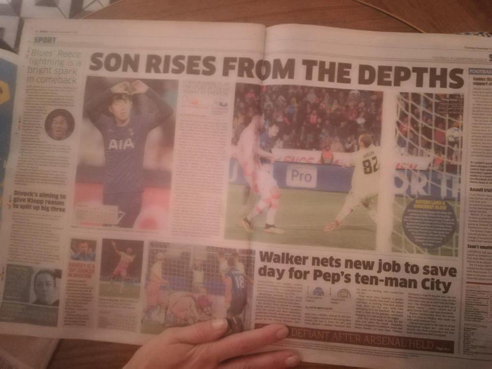 Tekst u mančesterskim novinama posvećen Sonu koji je dao dva gola Zvezdi u Beogradu