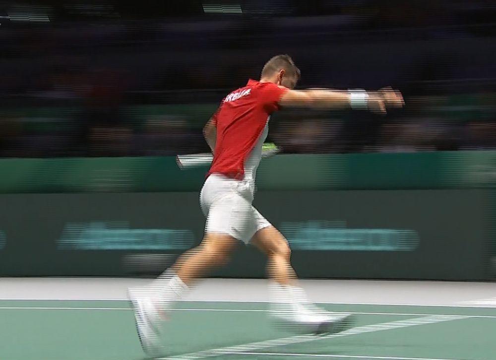 Filip Krajinović slavi pobedu nad Congom