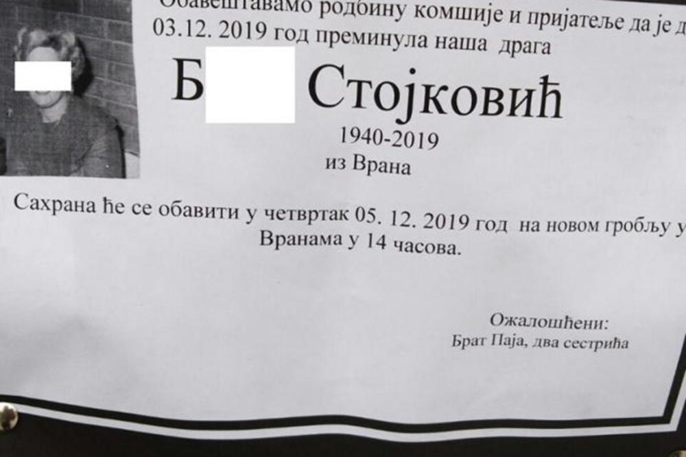 SRPKINJA SAMU SEBE PROGLASILA MRTVOM: Umrlica stoji na banderi iako je živa i zdrava