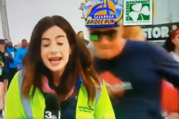 USRED UKLJUČENJA UŽIVO TRKAČ JE UHVATIO REPORTERKU ZA ZADNJICU: Momentalno je doživotno suspendovan!