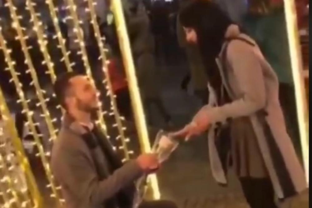 PREDIVNA SCENA PRED NOVU GODINU U CENTRU BEOGRADA: Samo nekoliko sati pre ponoći, hrabri Stefan je kleknuo i...