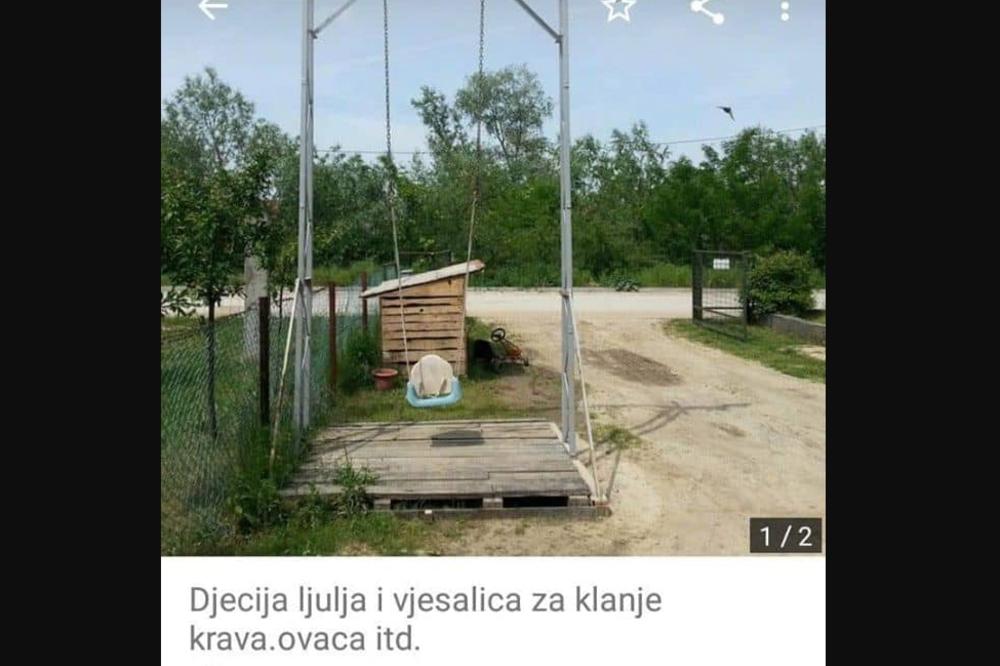 DEČIJA LJULJAŠKA I VEŠALICA ZA KLANJE: Bosanac pokušava da proda najneverovatniju konstrukciju ikad (FOTO)