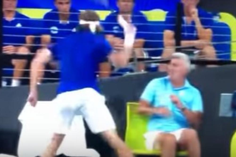 SKANDAL U AUSTRALIJI: Pobesneli Cicipas udario oca reketom! Pala krv!