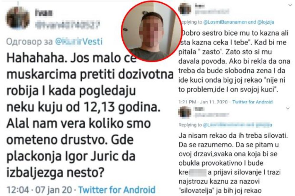 OMETENI SMO, JOŠ MALO ĆE MUŠKARCE SLATI NA ROBIJU KAD POGLEDAJU KUJU OD 12 GODINA: Jezive poruke na srpskom tviteru