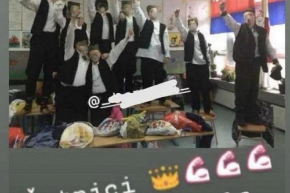 DECA VELIČAJU ČETNIKE U OSNOVNOJ ŠKOLI U SREBRENICI: Pokazali četnička obeležja, a potom se pohvalili na INSTAGRAMU
