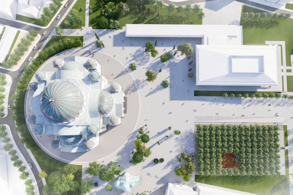 ŠTA TO NIČE PORED HRAMA SVETOG SAVE? Kakva je ova bela zgradurina veća od Narodne biblioteke? (FOTO)