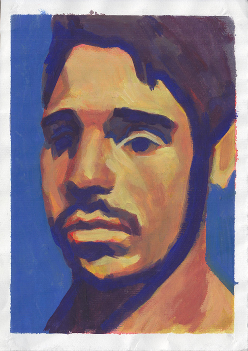 Uroš Predić, autoportret, akrilne boje na platnu