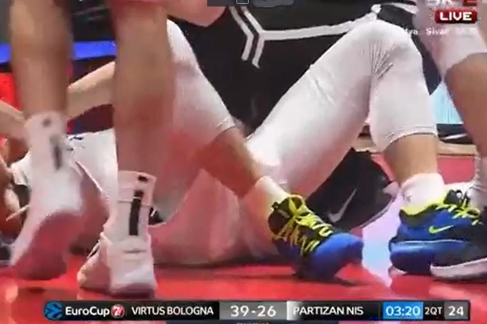 VELIKI, VELIKI PEH ZA PARTIZAN: Ključni igrač se povredio na meču sa Virtusom - košarkaši ga izneli sa terena!