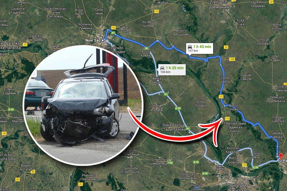 TEŠKA NESREĆA NA PUTU NOVI SAD - PANČEVO! Škoda se zakucala u TERETNI VOZ, ima povređenih