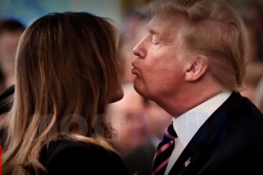 TRAMP PROBAO DA POLJUBI MELANIJU U USTA: Usledio je ŽESTOK BLAM pred kamerama (VIDEO)