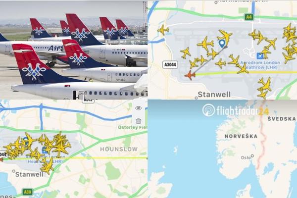 VELIKA DRAMA IZNAD LONDONA: Avion Er Srbije ne može da sleti zbog nevremena! (FOTO)