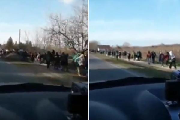 MIGRANTI U NEPREGLEDNOJ KOLONI IDU KROZ SRBIJU: Ovaj snimak je nastao kod Kelebije, A SVI IMAJU 1 ISTI CILJ (VIDEO)