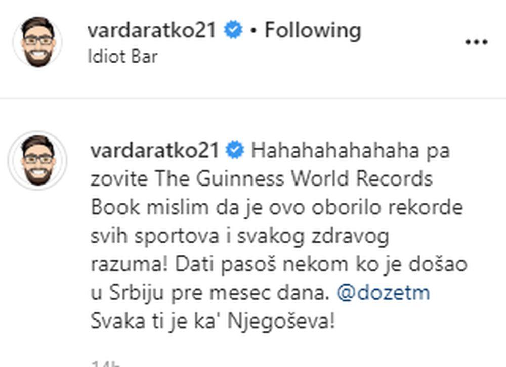 Reakcija Ratka Varde povodom davanja pasoša Panteru