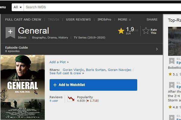 Vrdoljakov ‘General’ 7. najgori film ikada snimljen na IMDB listi Najgorih 100