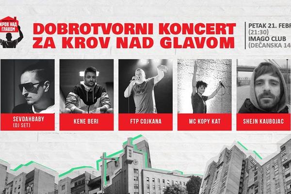 Dobrotvorni koncert Združene akcije Krov nad glavom u petak 21.2. u Imago Clubu za pomoć žrtvama izvršitelja