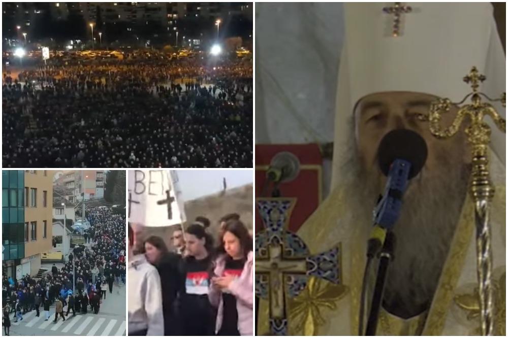 REKU VERNIKA U PODGORICI PREDVODIO I KIJEVSKI MITROPOLIT: Širom CRNE GORE održane veličanstvene LITIJE (VIDEO)