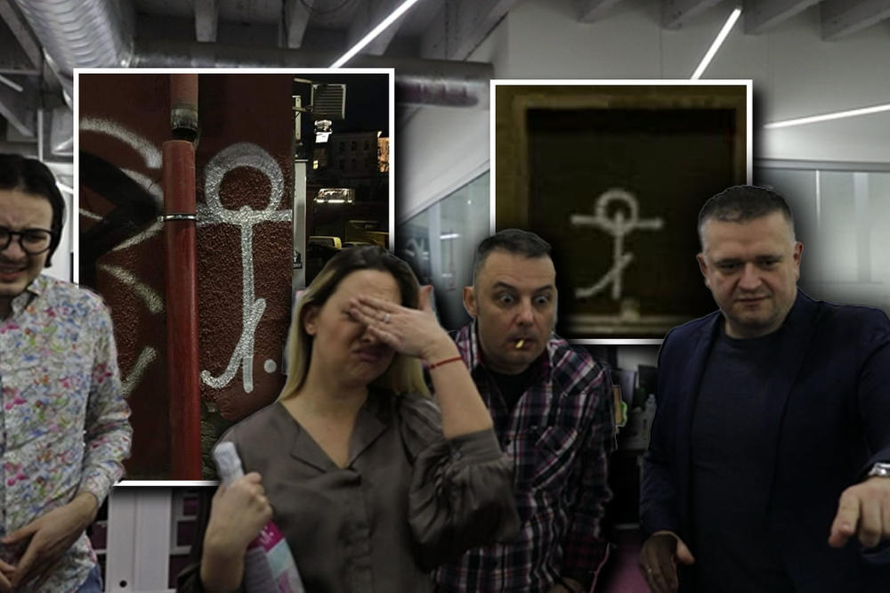 NEKO JE KRVLJU NACRTAO DŽIHADISTIČKI ZNAK U REDAKCIJI ESPRESA! Jesu li MIGRANTI? Evo šta se ZAISTA DESILO! (VIDEO)