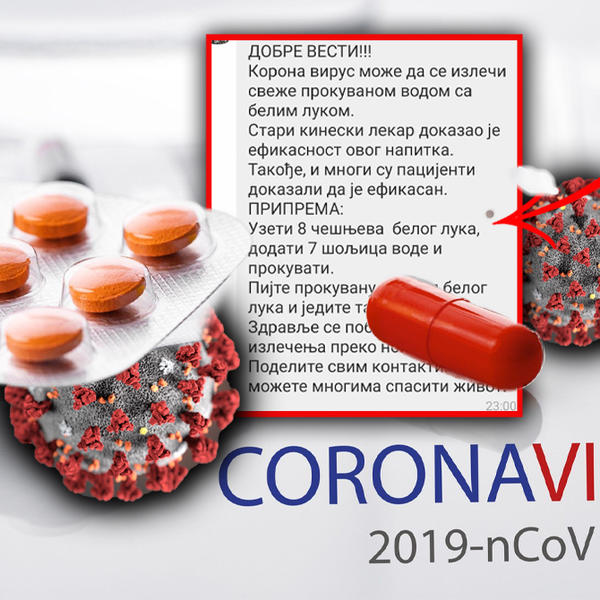 INTERNETOM SE ŠIRI RECEPT ZA LEK ZA KORONU: NE VERUJTE OVOME, ovo je GLUPOST, slušajte samo STRUČNJAKE