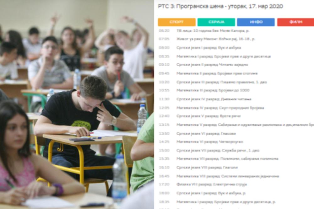 IZAŠAO RASPORED NASTAVE ZA ĐAKE KOJA ĆE BITI NA RTS: Ovde ga možete pogledati, tiče se svih roditelja i dece (FOTO)