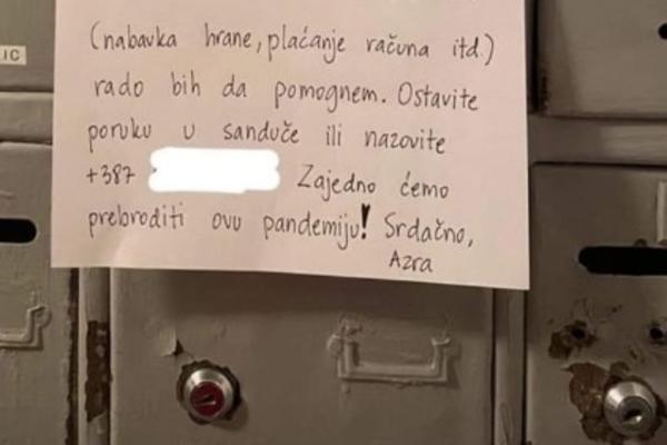 PORUKA U OVOJ ZGRADI POPRAVIĆE VAM DAN: Važno je biti ČOVEK u doba krize, sledite primer ove devojke! (FOTO)