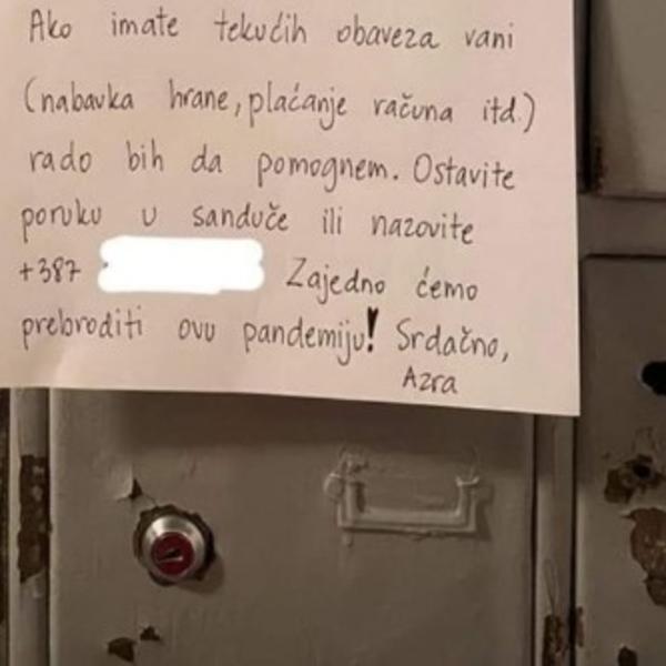 PORUKA U OVOJ ZGRADI POPRAVIĆE VAM DAN: Važno je biti ČOVEK u doba krize, sledite primer ove devojke! (FOTO)