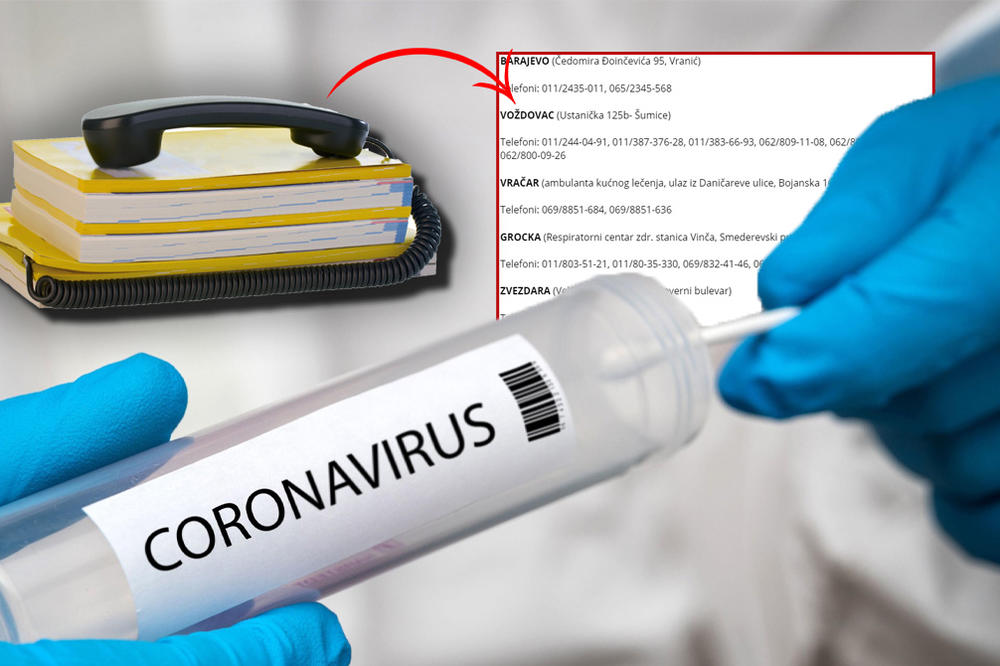 AKO OSETITE SIMPTOME KORONE, ovo je kompletan SPISAK KOVID AMBULANTI u Beogradu, sa adresama i kontakt telefonima