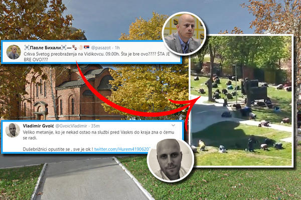 ČUDNA SCENA DESILA SE JUTROS U CRKVI SV. PREOBRAŽENJA NA VIDIKOVCU: Gomila vernika čuči i klanja se! (VIDEO)