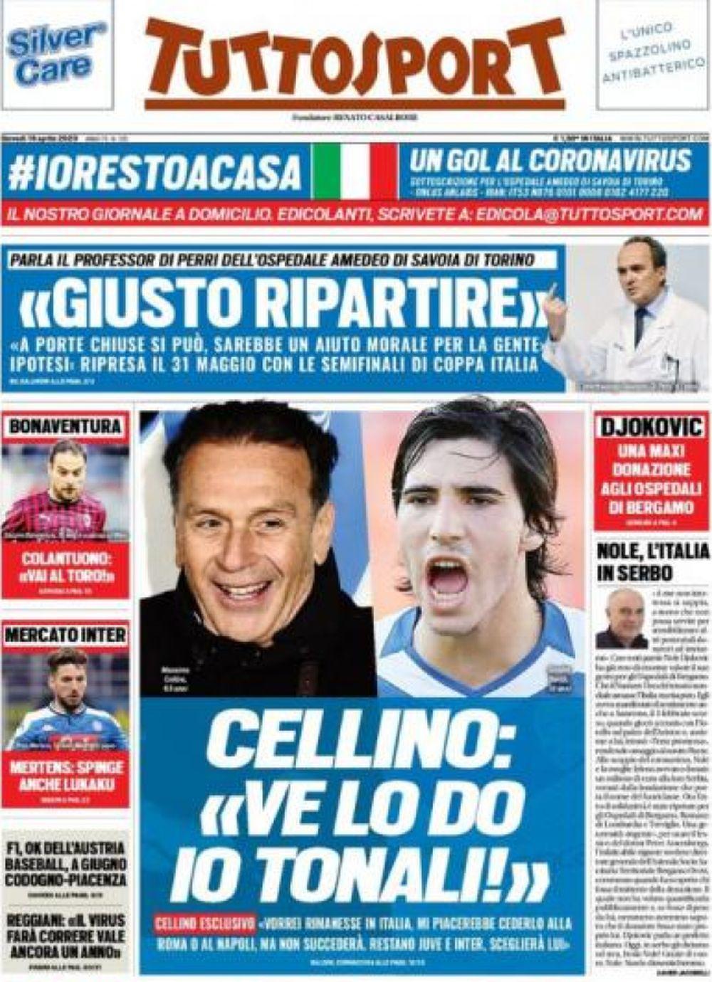 U desnom uglu naslovne strane je zahvalnica Novaku Đokoviću