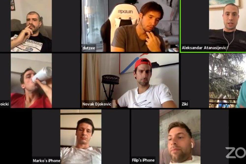 TROICKI SA LIMENKOM PIVA KOD ĐOKOVIĆA U LAJVU: Novak i svi popadali sa stolica od smeha! Ovo se ne propušta!