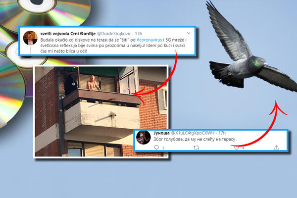BUDALA OKAČILA CD DISKOVE PO TERASI ZBOG KORONE I 5G MREŽE! Komšija poludeo, a onda je dobio hladan tuš! (FOTO)