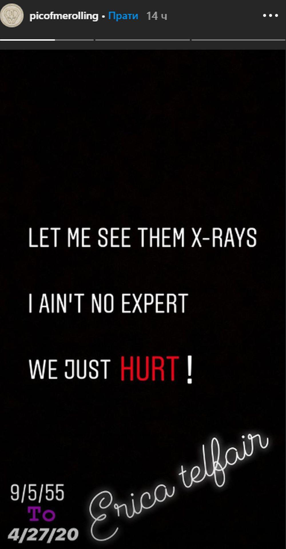 Objava Telfera na Instagramu