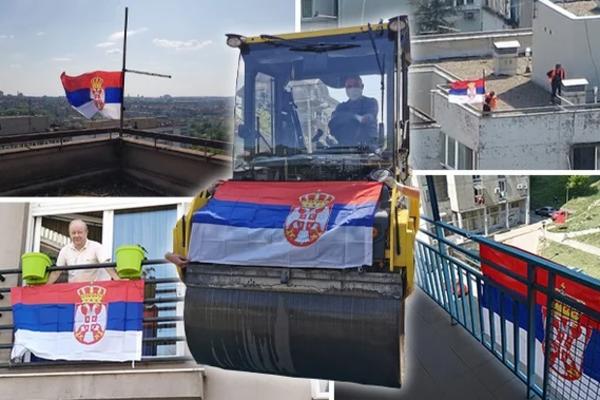 PODRŠKA MEDICINARIMA! Opština Zvezdara prekrivena srpskim zastavama! Da se naježiš od veličanstvenog prizora